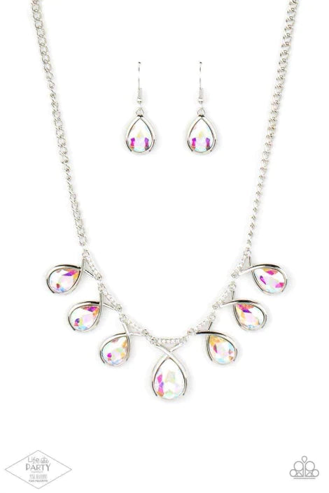 Love At Fierce Sight - Multi Iridescent Necklace - Paparazzi Accessories - Pink Diamond Exclusive - Alies Bling Bar
