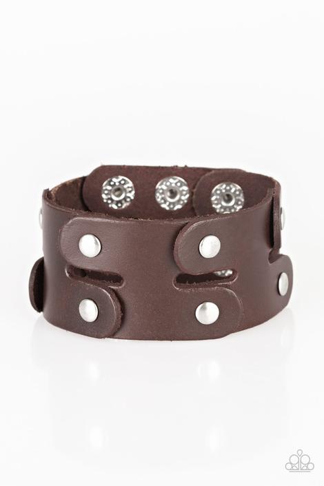 Paparazzi Downright Desperado - Brown  Urban Mens Bracelet - Alies Bling Bar